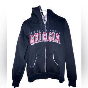 University Of Georgia Colosseum Zip Up Fleece Lined Hoodie Size Small Bulldogs